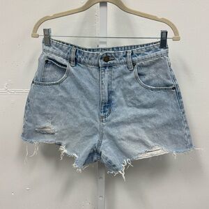 ROLLA'S Women's High Rise Loose Fit‎ Light Blue Denim Shorts W28
